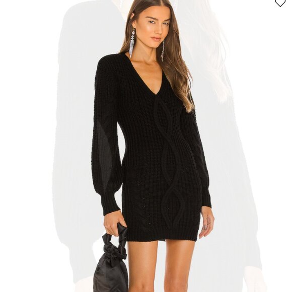 Michael Costello x REVOLVE Andromeda Cable Knit Dress - Black - Small - Picture 1 of 8